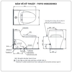 Bồn cầu nắp rửa cơ TOTO MS823DRE2