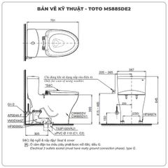 Bồn cầu nắp rửa cơ TOTO MS885DE2