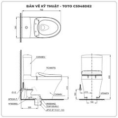 Bồn cầu TOTO nắp rửa cơ CS948DE2