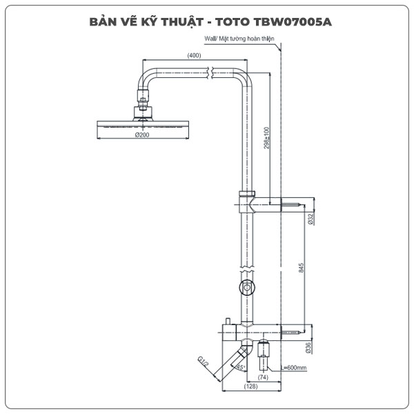 Thân sen cây TOTO TBW07005A