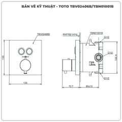 Van điều chỉnh nhiệt độ TOTO TBV02406B/TBN01001B nút nhấn