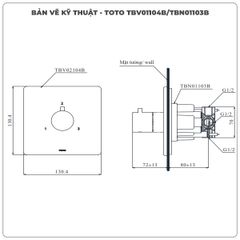 Van chuyển hướng TOTO TBV01104B/TBN01103B (3 đường nước)