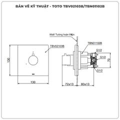 Van chuyển hướng TOTO TBV02103B/TBN01102B (2 đường nước)