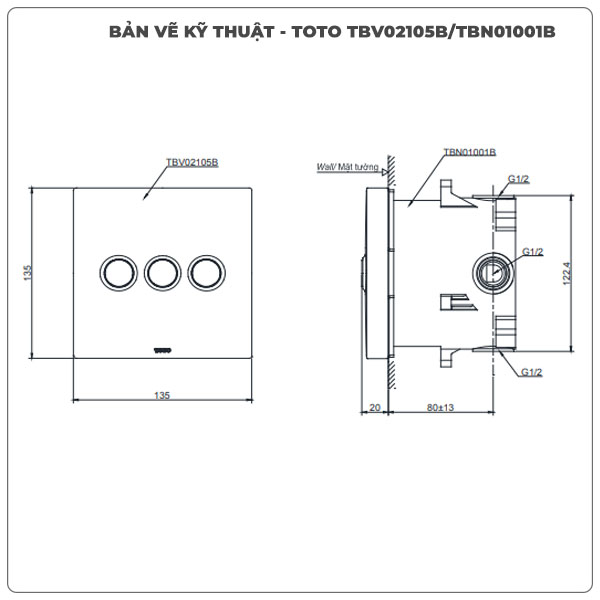 Van chuyển hướng TOTO TBV02105B/TBN01001B