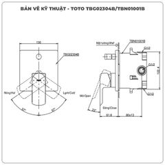Van điều chỉnh nóng lạnh TOTO TBG02304B/TBN01001B