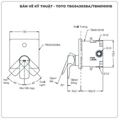 Van điều chỉnh nóng lạnh TOTO TBG04303BA/TBN01001B (TBG04303B)