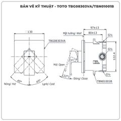 Van sen tắm âm tường TOTO TBG08303VA/TBN01001B