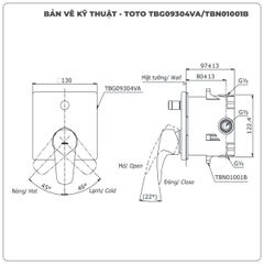 Van điều chỉnh nóng lạnh TOTO TBG09304VA/TBN01001B (TBG09304V)