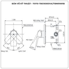 Van điều chỉnh nóng lạnh TOTO TBG10303VA/TBN01001B (TBG10303V)