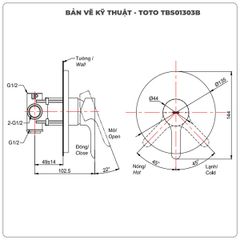 Van điều chỉnh nóng lạnh TOTO TBS01303B