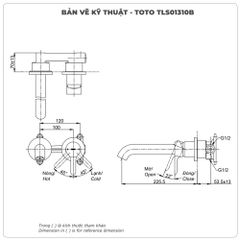 Vòi chậu gắn tường TOTO TLS01310B (Vòi dài)