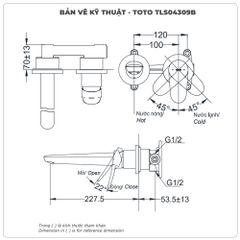 Vòi chậu gắn tường TOTO TLS04309B (Vòi dài)
