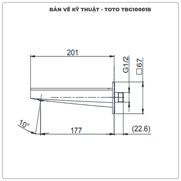 Vòi xả bồn TOTO TBG10001B âm tường