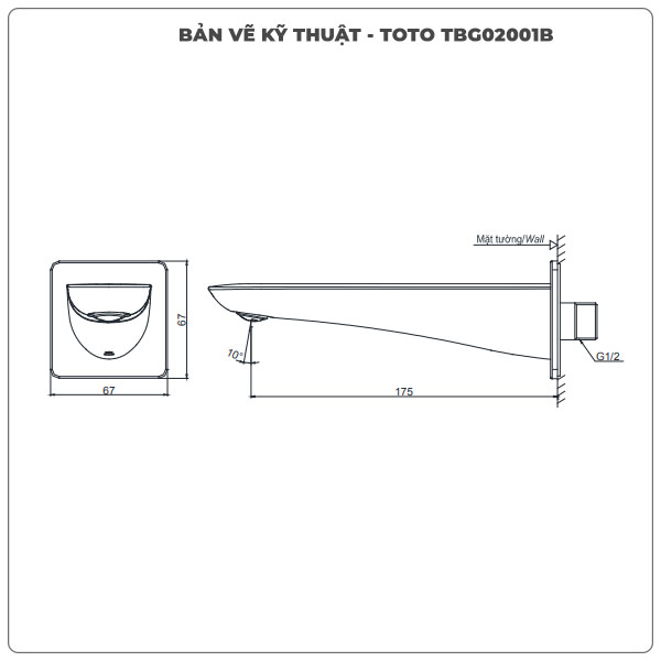 Vòi xả bồn TOTO TBG02001B âm tường