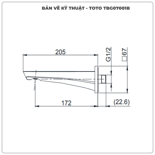 Vòi xả bồn TOTO TBG07001B âm tường