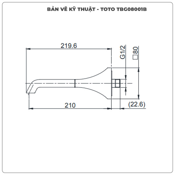 Vòi xả bồn TOTO TBG08001B âm tường