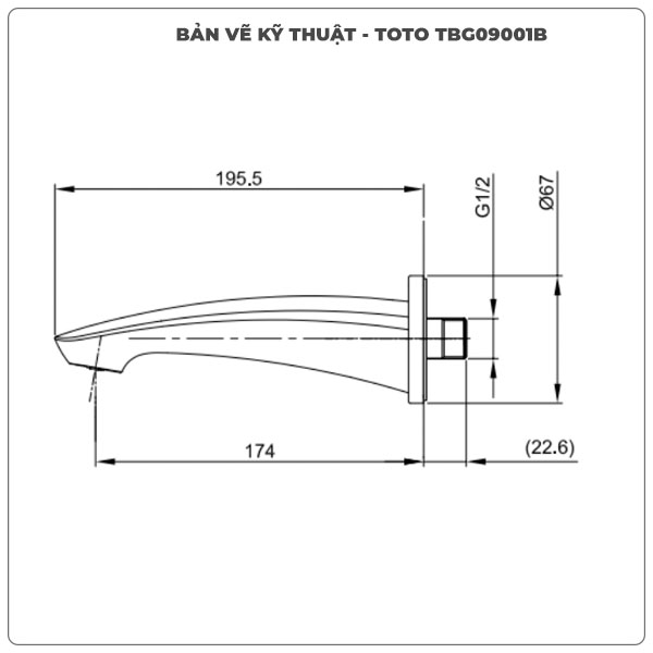Vòi xả bồn TOTO TBG09001B âm tường
