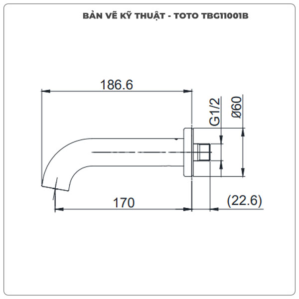 Vòi xả bồn TOTO TBG11001B âm tường