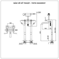 Vòi sen xả bồn tắm TOTO DM209CF#PG đặt sàn