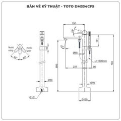 Vòi sen xả bồn tắm TOTO DM334CFS đặt sàn