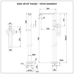Vòi sen xả bồn tắm TOTO DM359CF đặt sàn