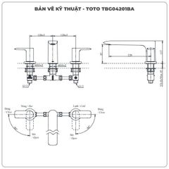 Vòi xả bồn tắm TOTO TBG04201BA (TBG04201B) 3 lỗ