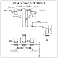 Vòi xả bồn tắm TOTO TBG07201B 3 lỗ