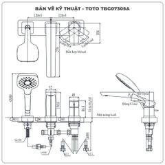 Vòi xả bồn tắm TOTO TBG07305AA 3 lỗ (TBG07305A)