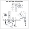 Vòi sen xả bồn tắm TOTO TBG11305AA 3 lỗ (Mã cũ TBG11305A)