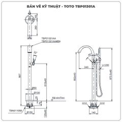 Vòi sen xả bồn tắm TOTO TBP01301A/TBN01105B