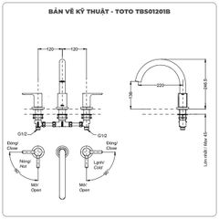 Vòi xả bồn tắm TOTO TBS01201B 3 lỗ