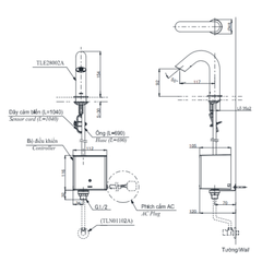 Vòi cảm ứng TOTO TLE28002A/TLE01502A1/TLN01102A (Điện)
