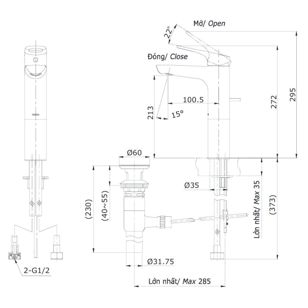 Vòi rửa mặt lavabo TOTO TTLR301FV-1R