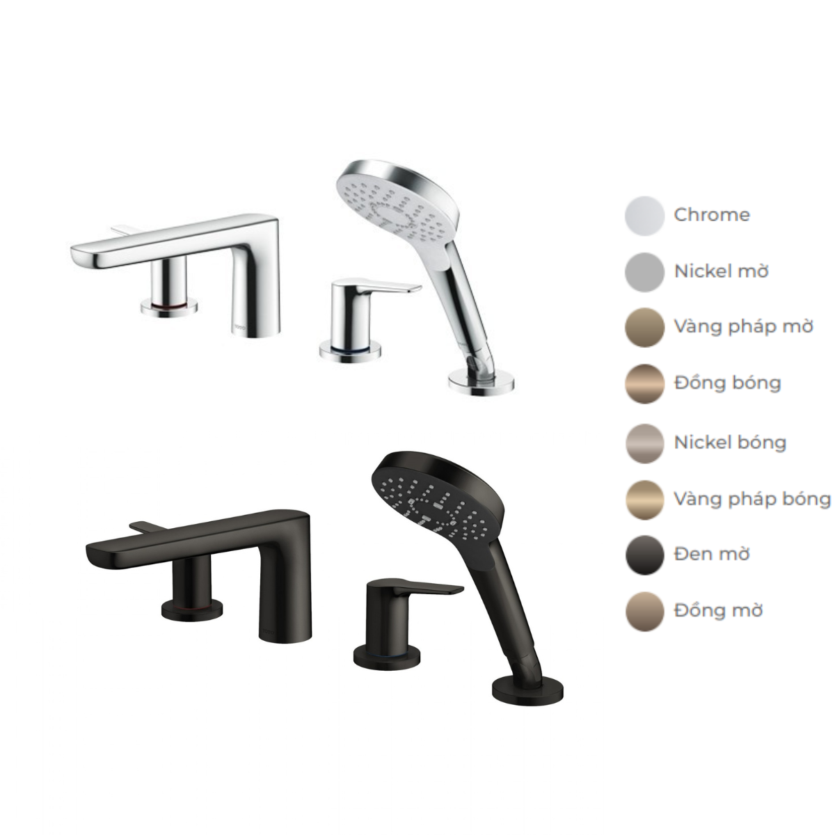 Vòi sen xả bồn tắm TOTO TBG03202BA 4 lỗ (TBG03202B)