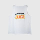  White tank top - Wanna drink juice - ÁO BA LỖ MÀU TRẮNG NOIZECITRUS 