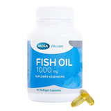  Dầu cá bổ sung Omega-3 DHA & EPA từ nguồn dầu cá Lysi-Iceland giúp mắt sáng, não tốt - FISH OIL Mega We Care (100 viên) 