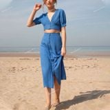  [Vải MM] (110) Vải Linen Cotton Lạnh Mềm, Chống Nhăn, Rũ Nhẹ Lên Pháp Phục, Sơ Mi, Quần, Đầm, Váy, Set Bộ (Giá bán 0.55m) 