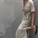  [Vải MM] [116] Vải Linen Xước Muối Tiêu Chống Nhăn Lên Sơ Mi Nam, Nữ, Váy, Đầm, Set Bộ (Giá Bán 0.55m) 