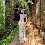  [751] Vải Thun Sóng Nơ Co Giãn 4 Chiều May Áo, Váy, Đầm, Set Bộ (Giá bán 0.5m) 