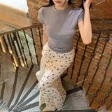  [751] Vải Thun Sóng Nơ Co Giãn 4 Chiều May Áo, Váy, Đầm, Set Bộ (Giá bán 0.5m) 