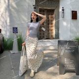  [751] Vải Thun Sóng Nơ Co Giãn 4 Chiều May Áo, Váy, Đầm, Set Bộ (Giá bán 0.5m) 