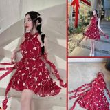  [Vải MM] (223) Vải Tơ Hoa Lá Thêu May Áo Dài, Váy, Đầm Thiết Kế (Giá Bán 0.5m) 