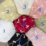  [Vải MM] (223) Vải Tơ Hoa Lá Thêu May Áo Dài, Váy, Đầm Thiết Kế (Giá Bán 0.5m) 