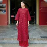  [Vải MM] (224) Vải Tơ Hoa Hồng May Áo Dài, Váy, Đầm Thiết Kế (Giá Bán 0.5m) 