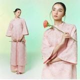  [Vải MM] (224) Vải Tơ Hoa Hồng May Áo Dài, Váy, Đầm Thiết Kế (Giá Bán 0.5m) 