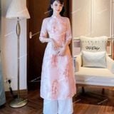  [225] Vải Tơ Gấm Hoa Mai Cao Cấp May Áo Dài, Váy, Đầm Thiết Kế (Giá Bán 0.5m) 