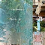 [225] Vải Tơ Gấm Hoa Mai Cao Cấp May Áo Dài, Váy, Đầm Thiết Kế (Giá Bán 0.5m) 
