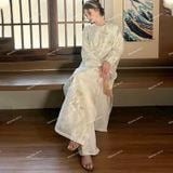  [225] Vải Tơ Gấm Hoa Mai Cao Cấp May Áo Dài, Váy, Đầm Thiết Kế (Giá Bán 0.5m) 