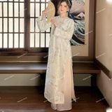  [225] Vải Tơ Gấm Hoa Mai Cao Cấp May Áo Dài, Váy, Đầm Thiết Kế (Giá Bán 0.5m) 