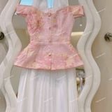  [225] Vải Tơ Gấm Hoa Mai Cao Cấp May Áo Dài, Váy, Đầm Thiết Kế (Giá Bán 0.5m) 